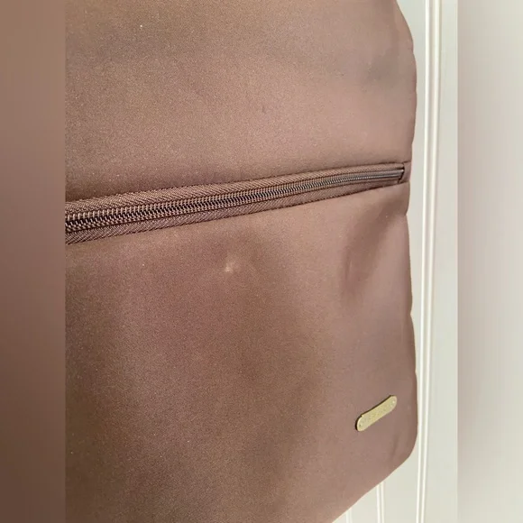 Travelon Cross Body Anti Theft Travel Bag Brown Pink Lining Polyester Nylon - Picture 14 of 16